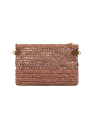 Nefeli pouch bag in pink crochet straw GIANNI CHIARINI | BS11950COMMSTRCRCH7752